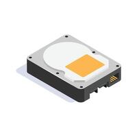 Isometric icon of a hard disk drive for data storage and computing vector