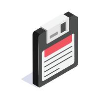 Floppy disc isometric icon in trendy style, ready to use vector