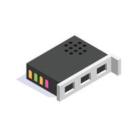 Isometric network interface card icon, perfect for tech, computer, and networking designs vector