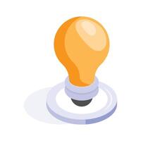 An amazing isometric icon of idea bulb in editable style vector