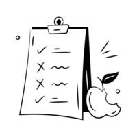 Hand drawn doodle icon of diet plan, ready to use vector