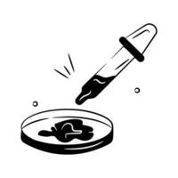 Icon of a petri dish, representing microbiological research and laboratory experiments. vector