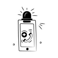 Creatively crafted medical helpline icon design, emergency call vector