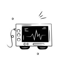 An amazing icon of an ECG machine, measuring heart rate, cardiac health monitoring. vector