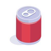 Get your hands on this isometric icon of soda can in editable style vector
