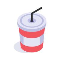 Icon of a soft drink glass with a straw, perfect for beverage related designs vector