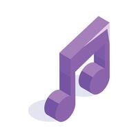 A simple music note icon representing melody, rhythm, and musical notation vector
