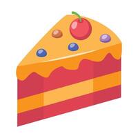 Take a look at this amazing cake slice isometric icon vector