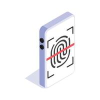 Take a look at this amazing isometric icon of biometric lock, biometric scanning design vector