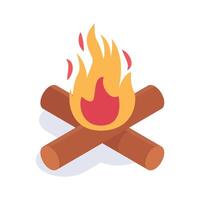 Take a look at this creatively crafted isometric icon of bonfire in modern style vector