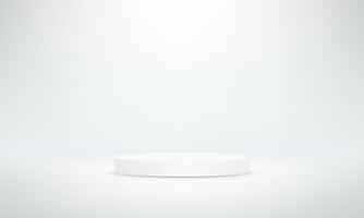 White color studio room background. White and grey color background 3d with podium. Empty room with light effect. Space for selling products on the website. illustration. vector