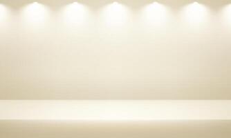 Empty beige studio room background. Space for selling products on the website. Empty room with spotlight effect. illustration. vector