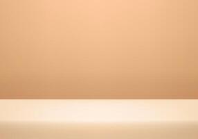 Brown and beige Background Wall Studio Room with Spotlights, Shadow on floor. Space for selling products on the website. illustration. vector