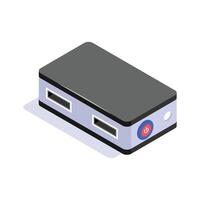 An isometric icon of network hub in modern design style vector