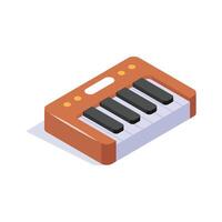 An amazing isometric icon of musical keyboard in modern style vector