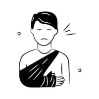 Fracture arm doodle icon design, ready for premium use vector