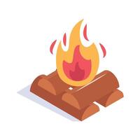 Take a look at this creatively crafted isometric icon of bonfire in modern style vector