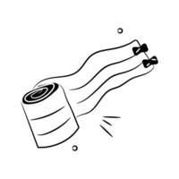 Icon of a crepe bandage roll, often used for wrapping injuries. vector