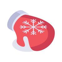 Trendy isometric icon of mitten, perfect for cold weather vector