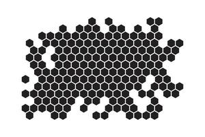 Hexagon grid icon in flat style. Hexagonal illustration on isolated background. Technology pattern sign business concept. vector