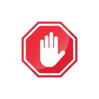 Stop icon in flat style. Warning symbol illustration on isolated background. Do not enter sign business concept. vector