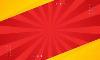 Red and orange abstract gradient background. Pop art comic sunburst effect background with halftone. Suitable for templates, sales banners, events, ads, web, and pages vector