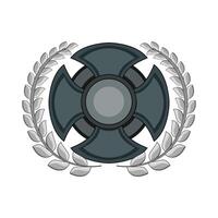 illustration of shield with laurel wreath vector