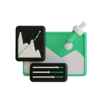 3D illustration of photo editing concept. Design, optimize and edit image files. png