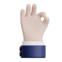 3D Rendered Hand Gesture Signifying Approval or Satisfaction. Transparent Background png