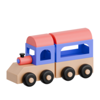 3D Render Kid Toy Train for Creative Play. Transparent Background png