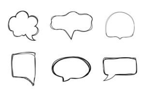 Speech bubble frame scribble fast hand drawing, pent or marker drawing. Comic sketch border, highlight. Cloud, heart, circle bubble chat, text box. vector