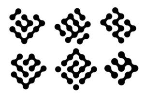 Metaball round simple blob morph balls. Abstract shape, arganic geometric fluids isolated on white background. Connected dots nerve cell dots or computer nano. vector