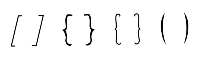 Brackets quote box frame sketch, brace border text parenthesis. Font punctuation, doodle decoration. vector