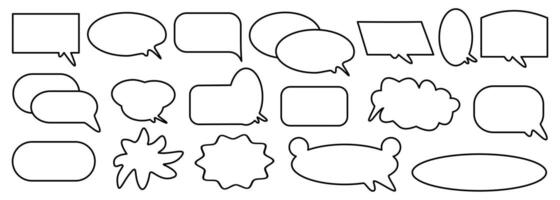 Big set of speech bubble, chat bubble line art , simple line, balloon line. For text conversation, massage, chat, and comic. vector