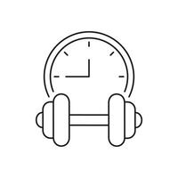 Scheduled Exercise Line Icon. Time to Workout Sessions. Planning and Organizing Fitness Routine. Isolated Illustration vector