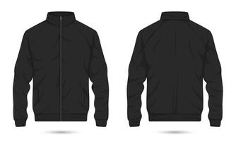 Black bomber jacket mockup front and back view vector