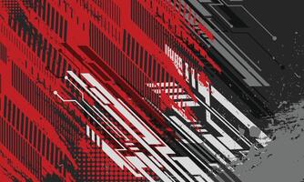 Grunge brush stroke racing background with abstract futuristic geometric lines vector