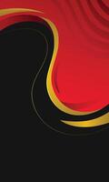 Abstract red liquid elegant background with gold lines vector