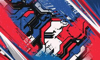 Abstract geometric background with textured grunge brush strokes vector