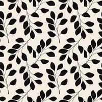 Pattern with dark eucalyptus branches silhouette on pastel background. vector