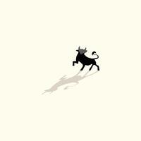 Bull action logo design abstract with icon unique idea vector
