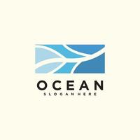 Ocean wave logo template ocean simple and modern logo design vector