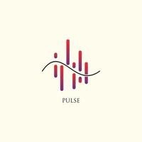 Pulse wave logo creative sound waves logo concept design template vector