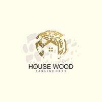 Wooden house design element icon with creative unique concept vector