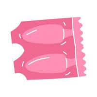 Female contraceptive hormonal candles, a flat contour icon in the form of a medicine. Suppositories in a blister for treatment in a pink package. element highlighted on a white background vector
