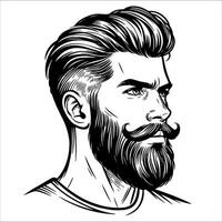Man with a beard with stylist... vector