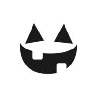 Funny Happy Monster Face, Jack O Lantern Halloween Pumpkin Icon. Cute Funny Evil Face Expression. vector