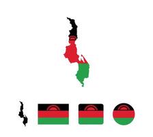 Malawi flag. Set of Malawi Flags Collection. vector