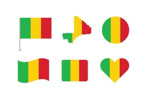 Mali flag. Set of Mali Flags Collection. vector