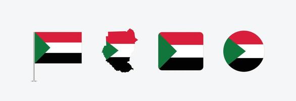Sudan flag. Set of Sudan Flags Collection. vector